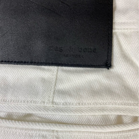 Rag & Bone Branson Snap Button Fly White High Rise Waist Jean Denim Shorts 8 M - Picture 9 of 12